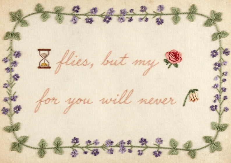 Ironic Validation Heart Needlepoint Poster — Modern Satire Embroidery Print