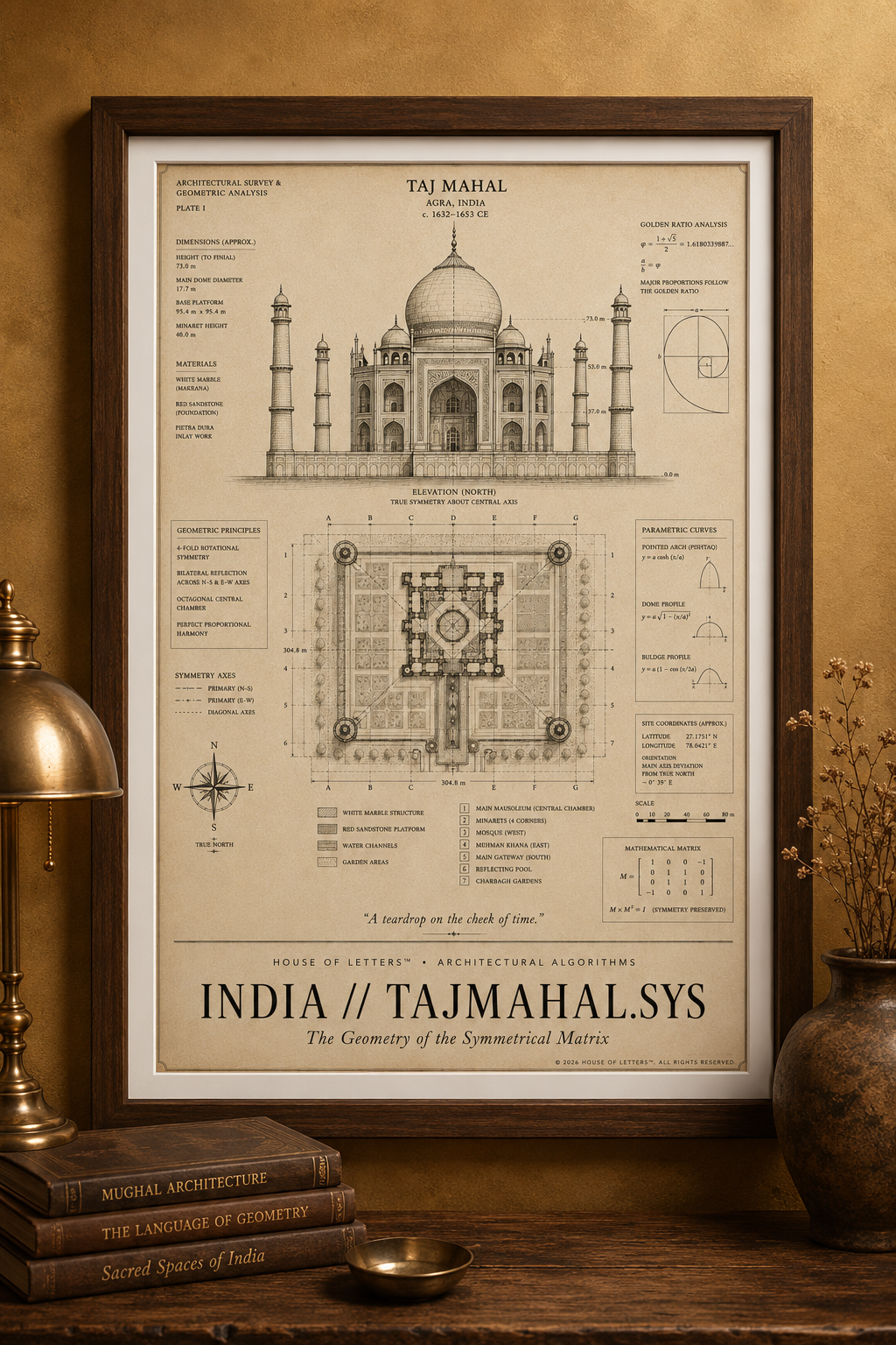 India // TajMahal.Sys Architectural Blueprint Print — The Architectural Algorithms Series (Edition 6 of 7)