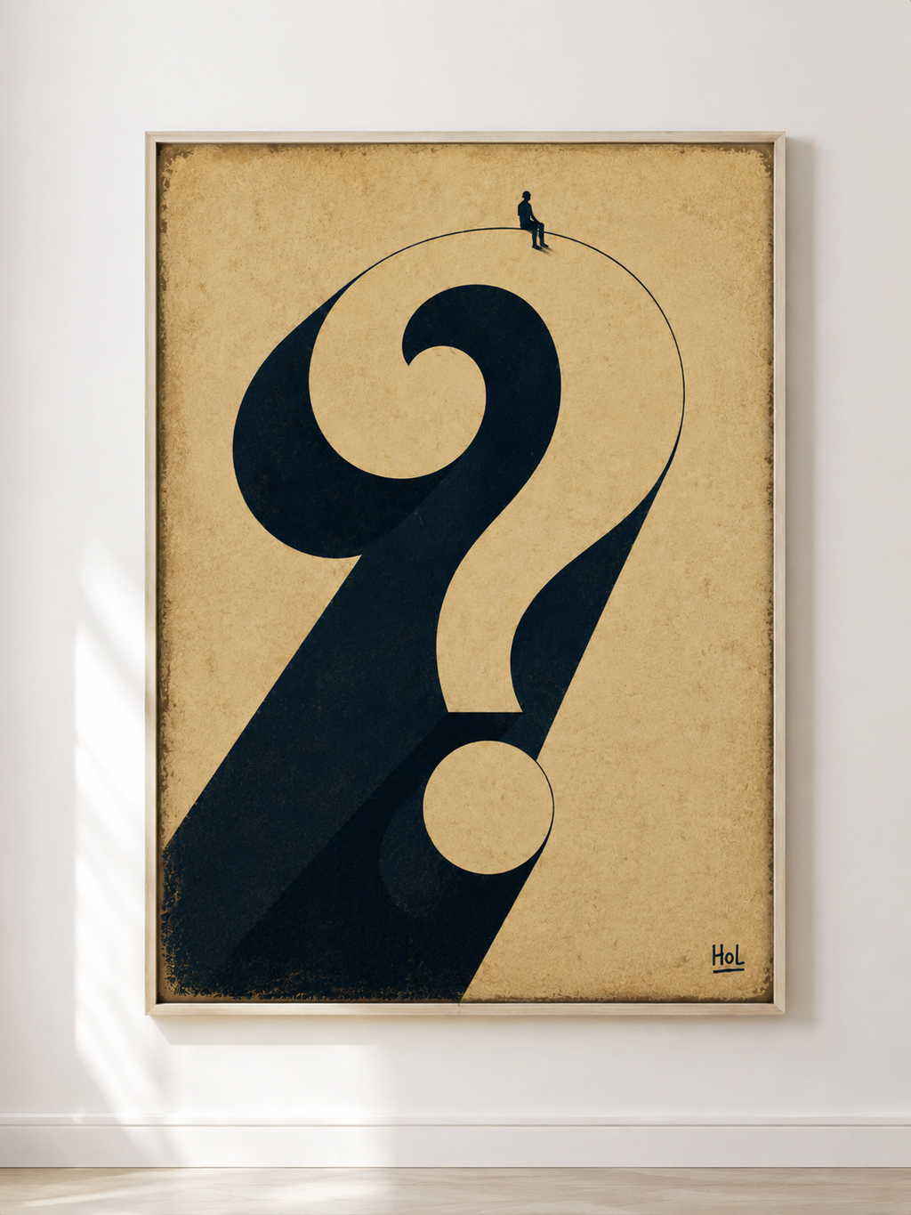 Question Mark Poster — Minimalist Surreal Matte Vertical Art Print