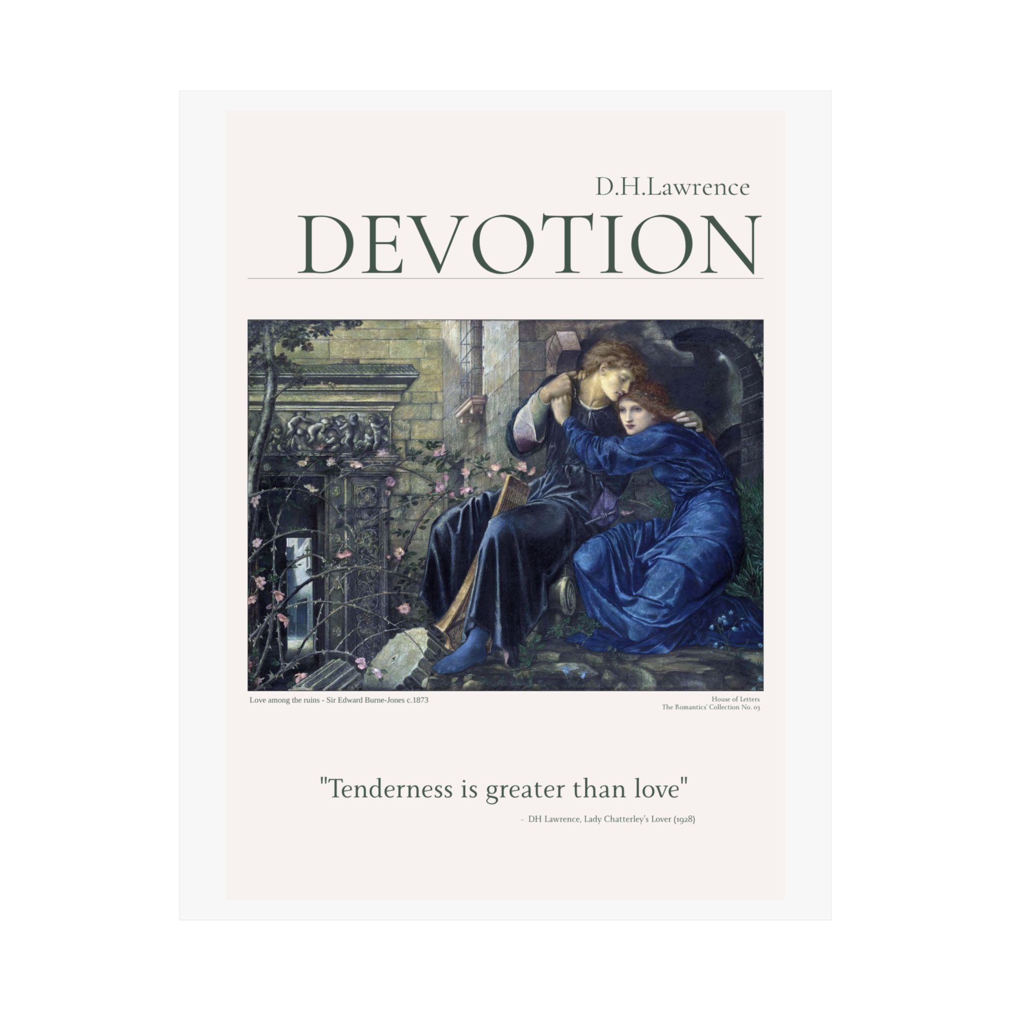 DH Lawrence — 'Devotion' Literary Art Poster