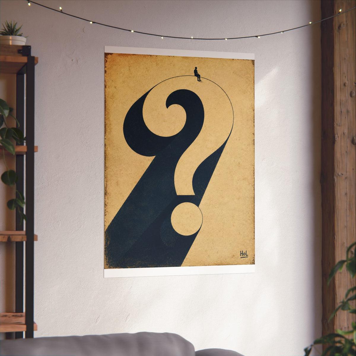 Question Mark Poster — Minimalist Surreal Matte Vertical Art Print