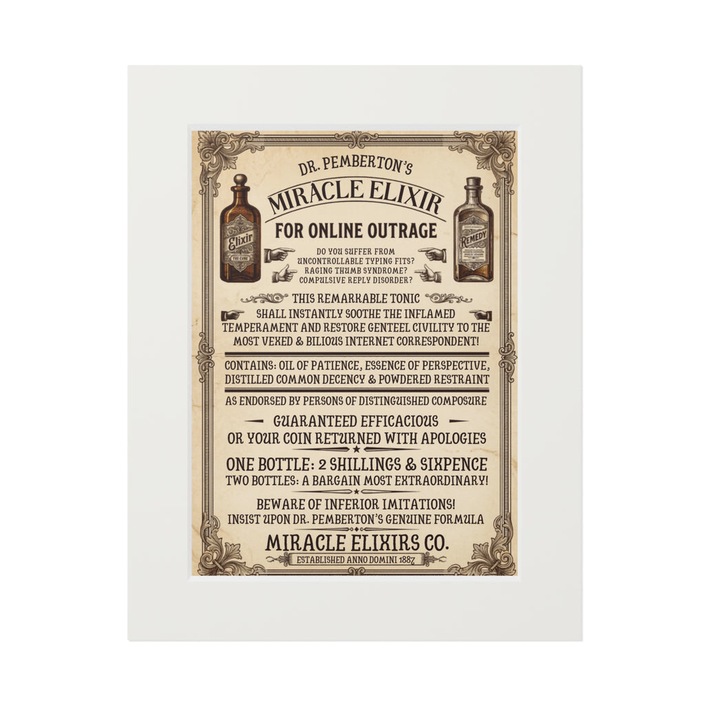 Vanquish Scroll Fatigue (Miracle Elixirs No. 01) — Satirical Fine Art Print