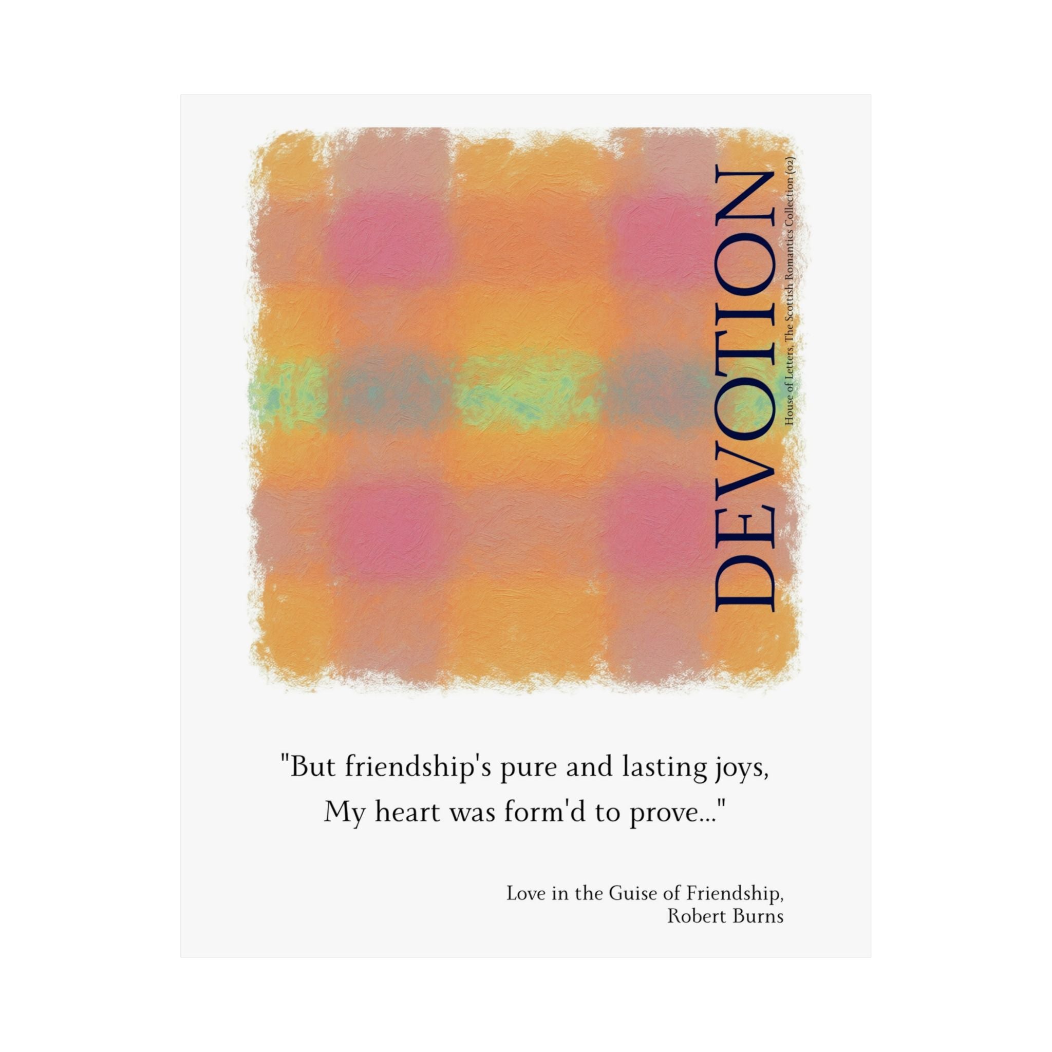 Robert Burns 'Devotion' Tartan Poster — Scottish Romantic Literary Wall Art