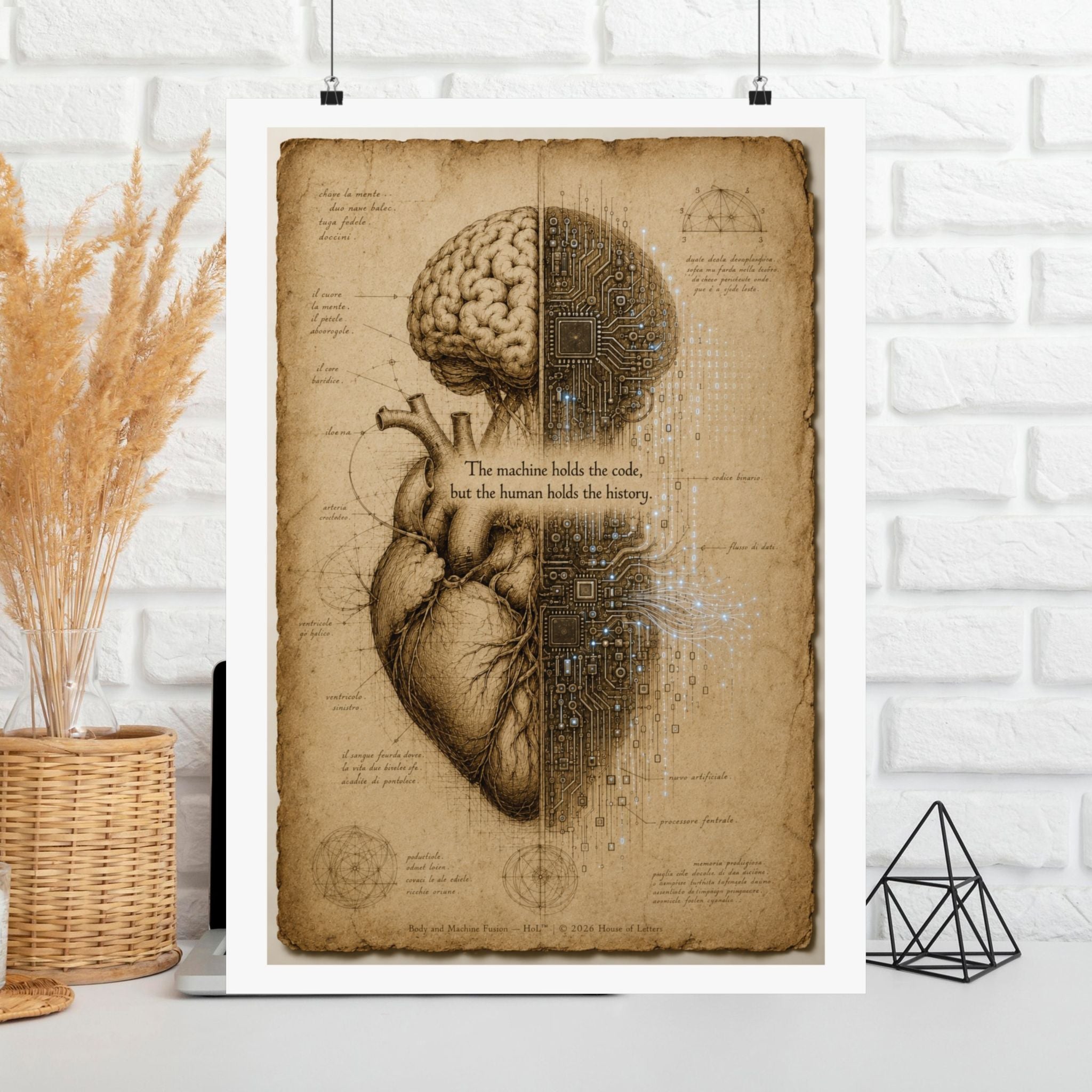 Renaissance AI Manifesto Poster — Vintage Da Vinci Sketch Wall Art