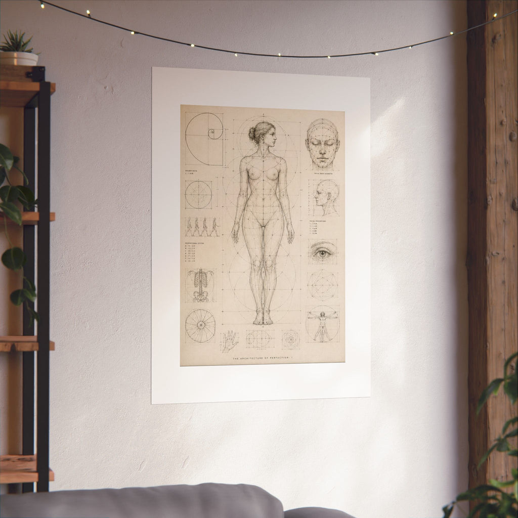 Anatomical Study Matte Poster — Vintage Human Proportions Print