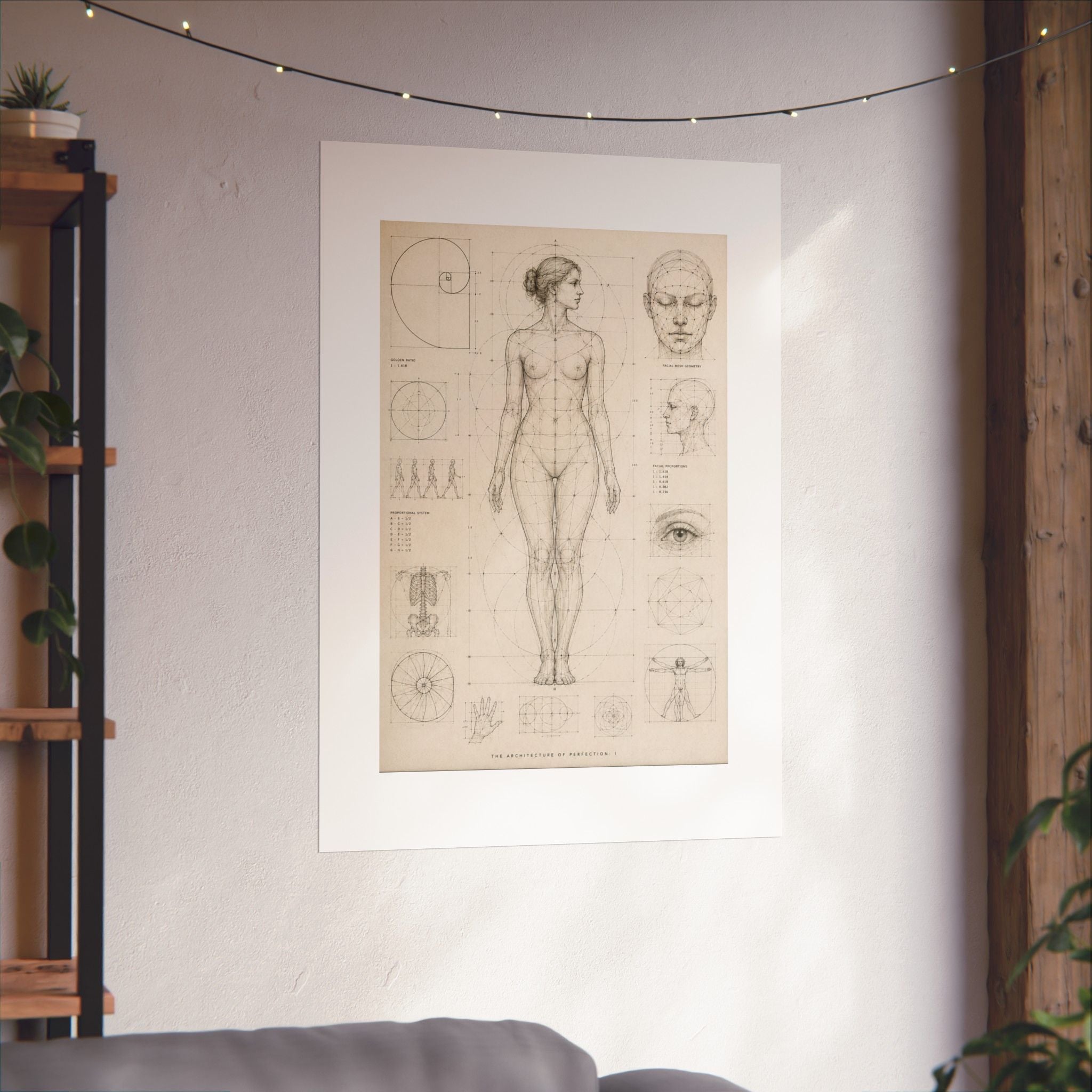 Anatomical Study Matte Poster — Vintage Human Proportions Print