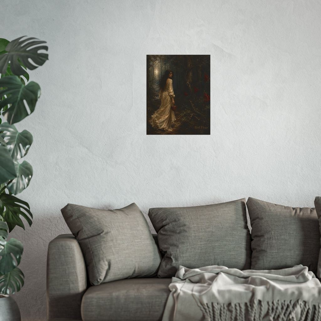 Red Flags — Satirical Fine Art Pre-Raphaelite Oil Print