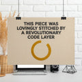 Ironic Revolutionary Code Needlepoint Poster — Modern Satire Embroidery Print