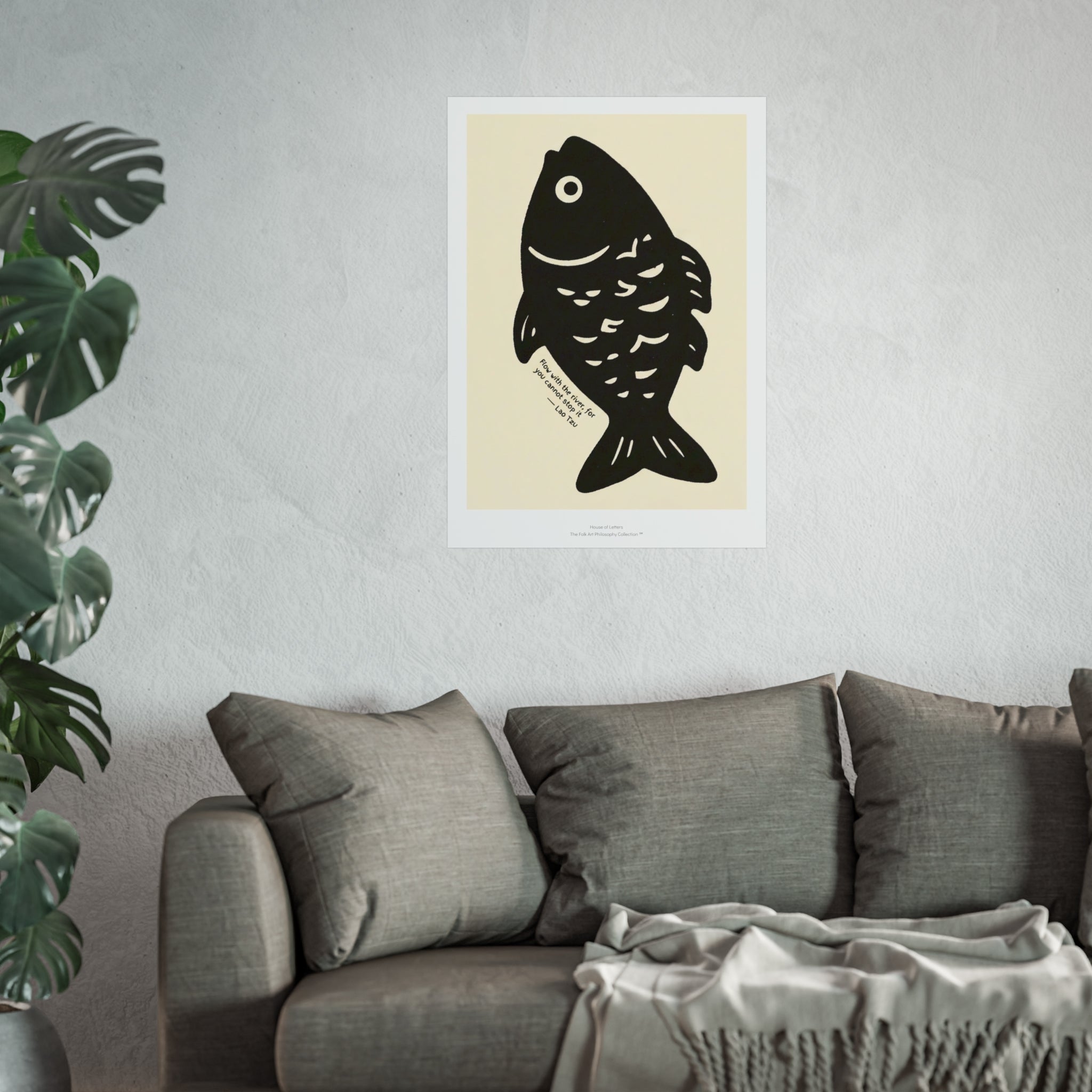 Fine Art Poster – Minimalist Fish Wall Art Print - The Folk Art Philosophy Collection