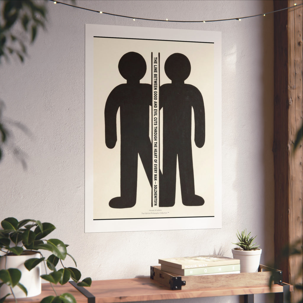 Fine Art Poster – Minimalist Two Figures Wall Art Print - The Folk Art Philosophy Collection
