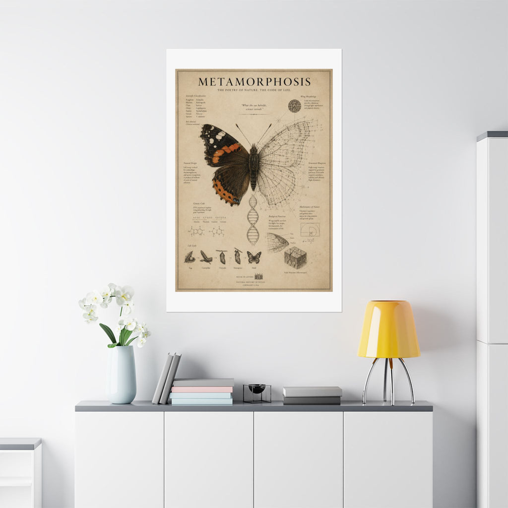 The Anatomy of Metamorphosis" Premium Art Print - The Poetry of Nature Meets the Code of Life