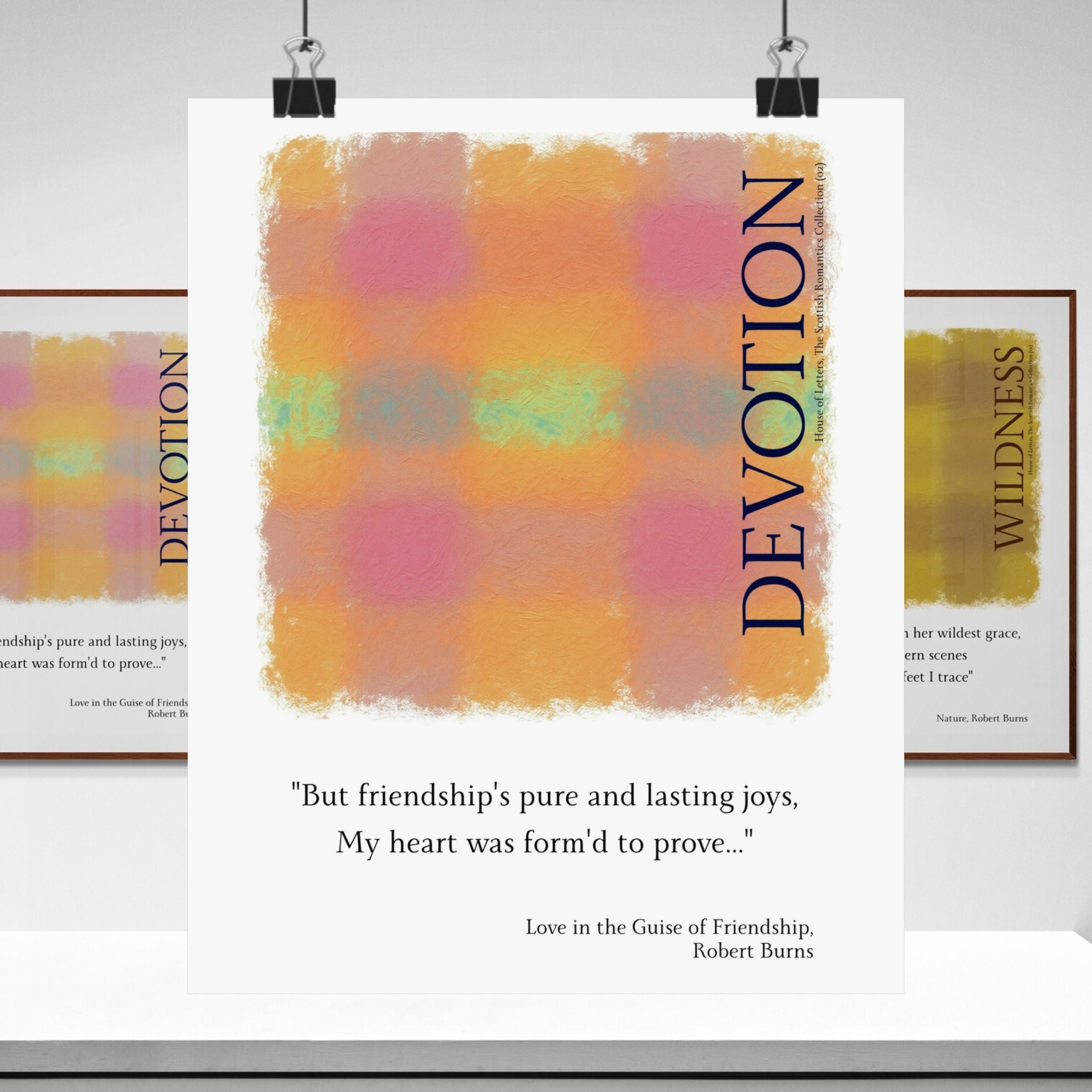 Robert Burns 'Devotion' Tartan Poster — Scottish Romantic Literary Wall Art