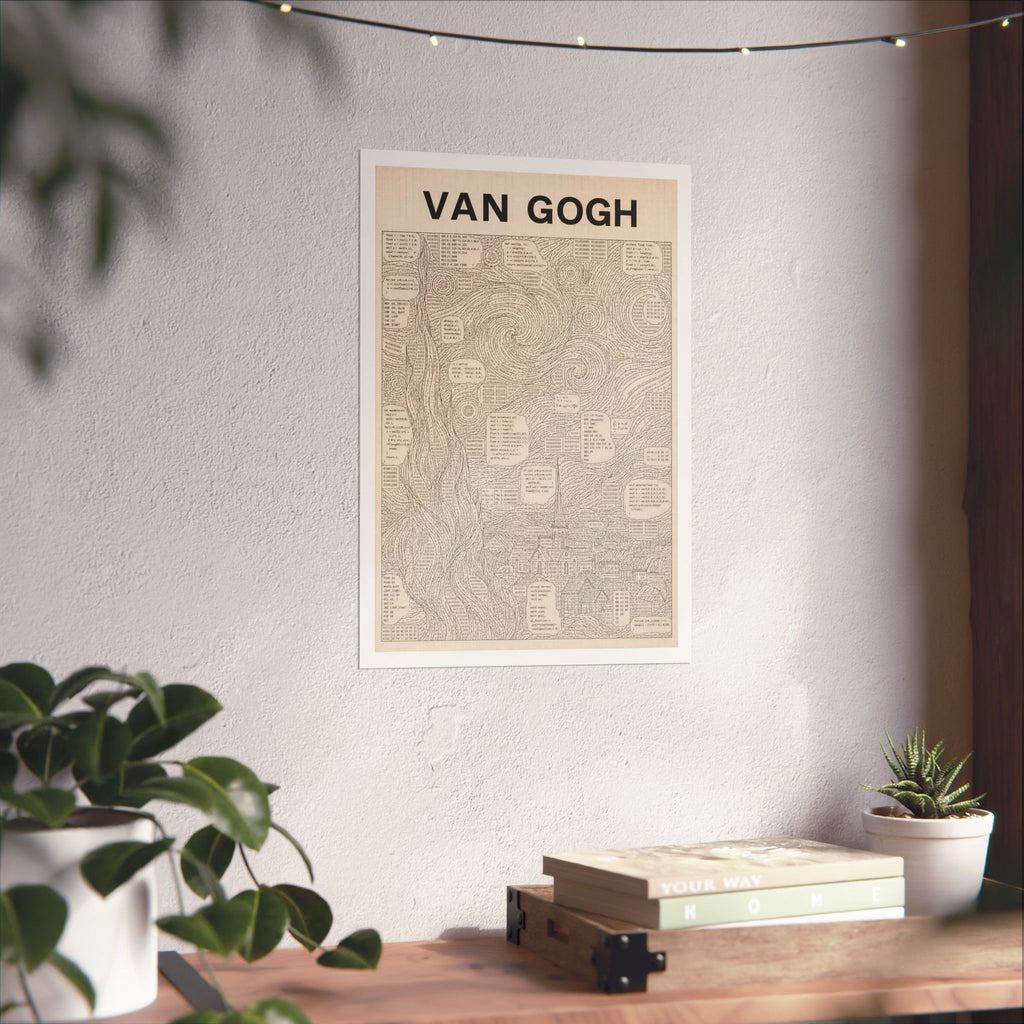 Van Gogh Coded Art Print | Abstract Programmed Flowchart Poster | Tech & Fine Art Fusion