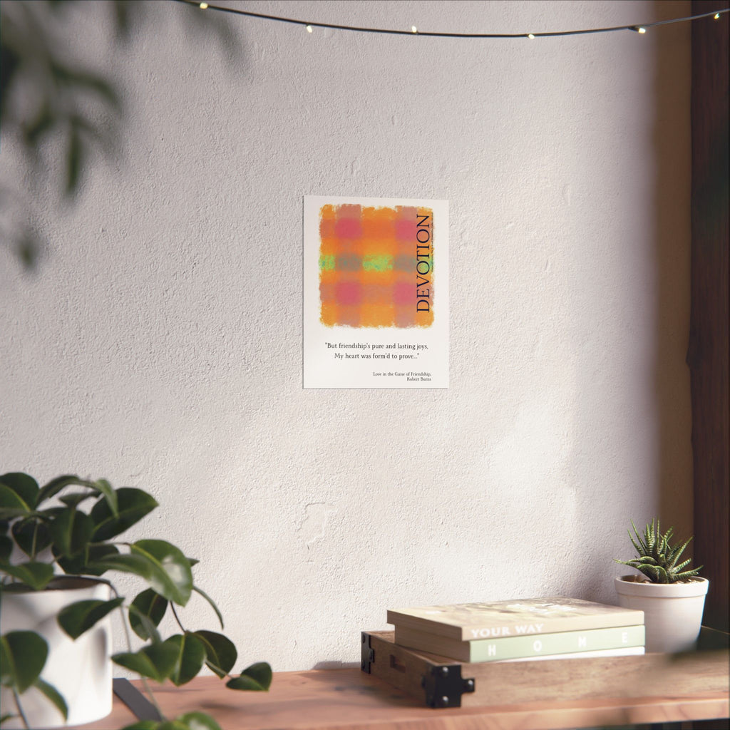 Robert Burns 'Devotion' Tartan Poster — Scottish Romantic Literary Wall Art