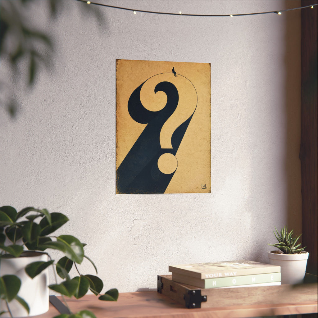 Question Mark Poster — Minimalist Surreal Matte Vertical Art Print