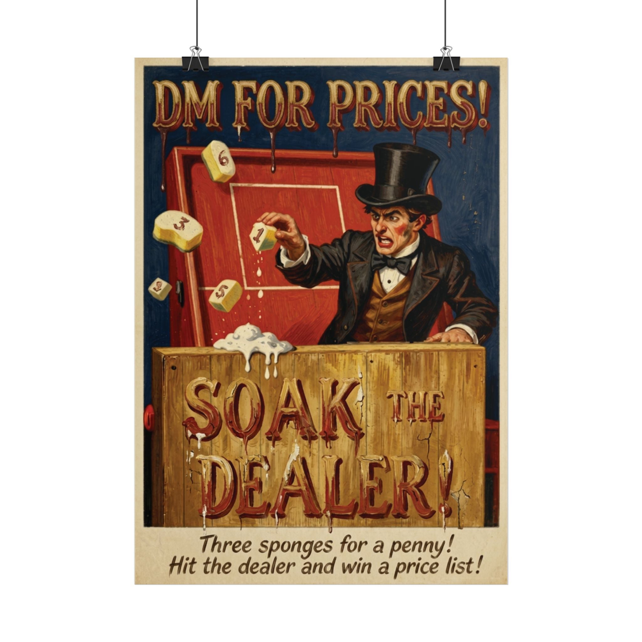 Soak the Dealer (No DM Required) - Satirical Vintage Art Print