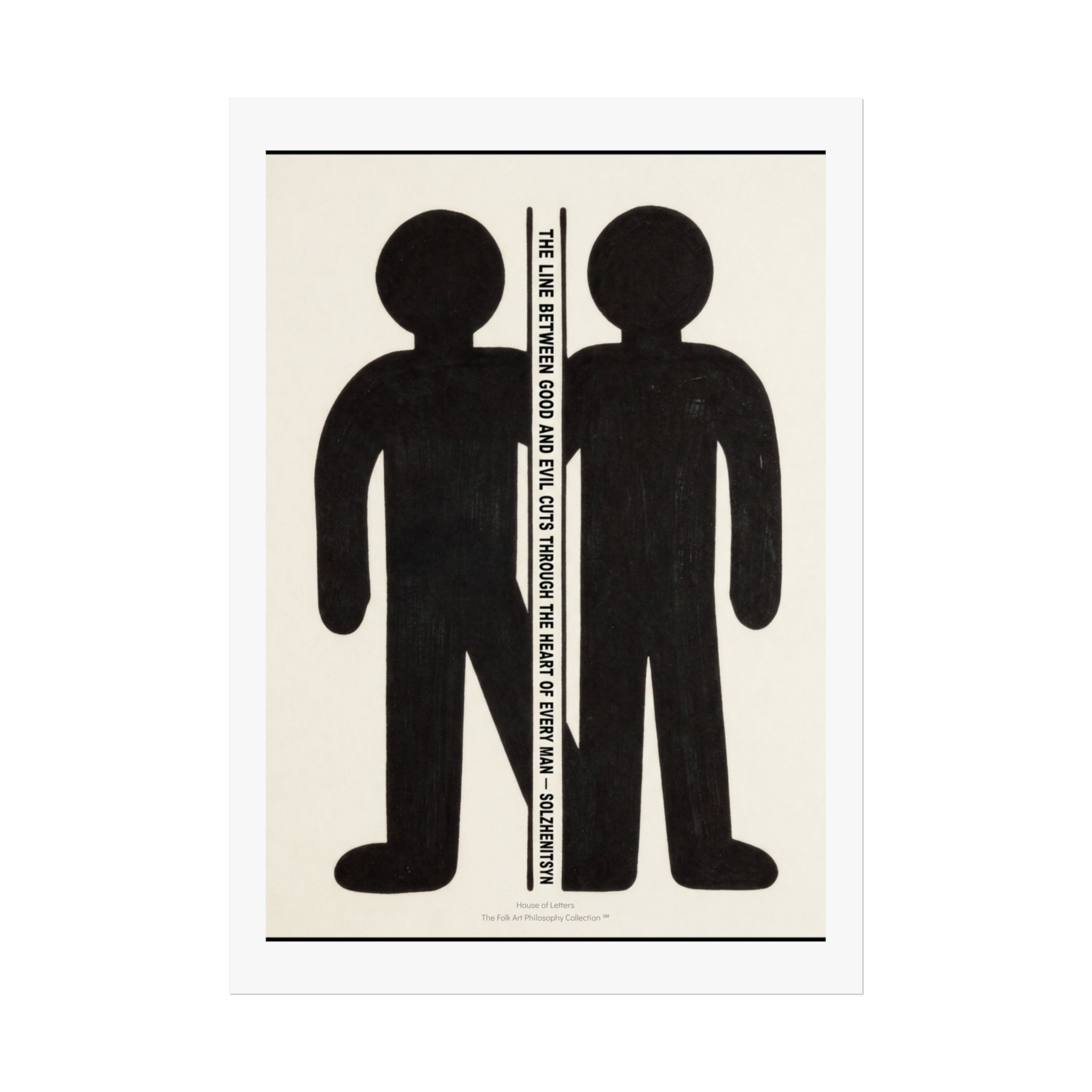 Fine Art Poster – Minimalist Two Figures Wall Art Print - The Folk Art Philosophy Collection