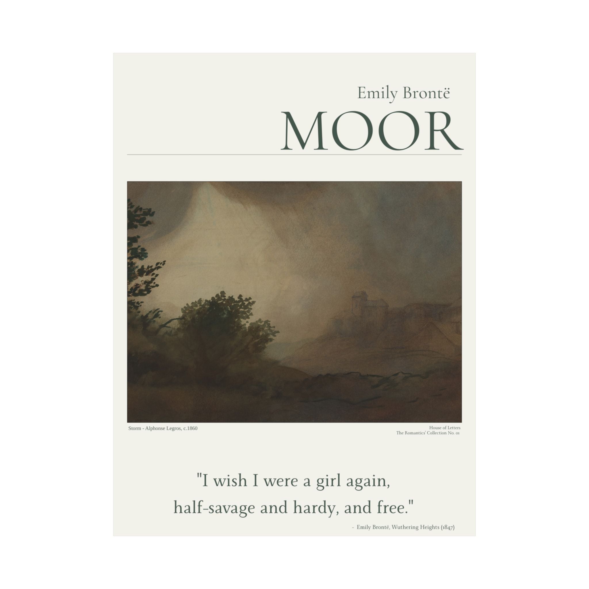 Emily Brontë — 'MOOR' Literary Art Poster