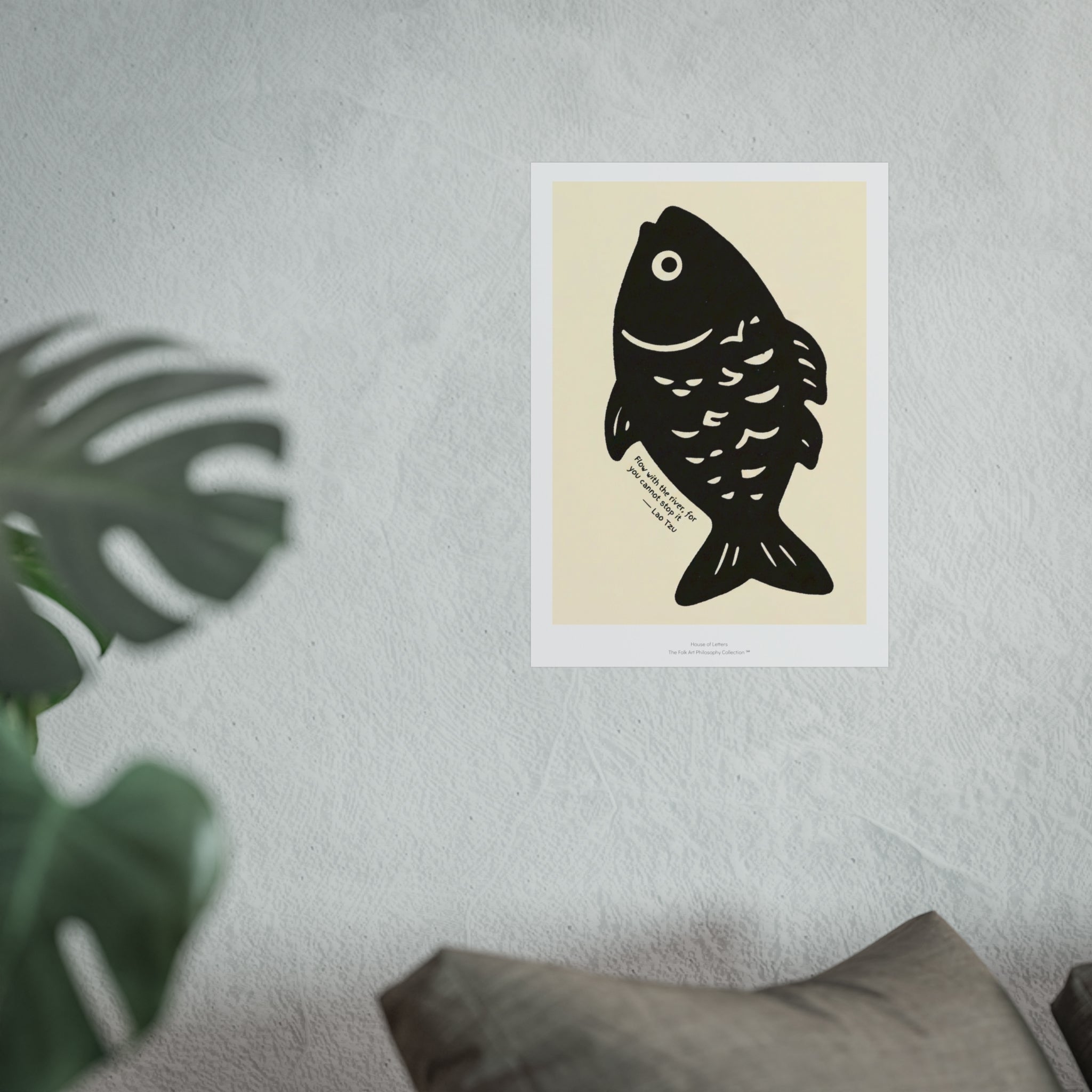Fine Art Poster – Minimalist Fish Wall Art Print - The Folk Art Philosophy Collection