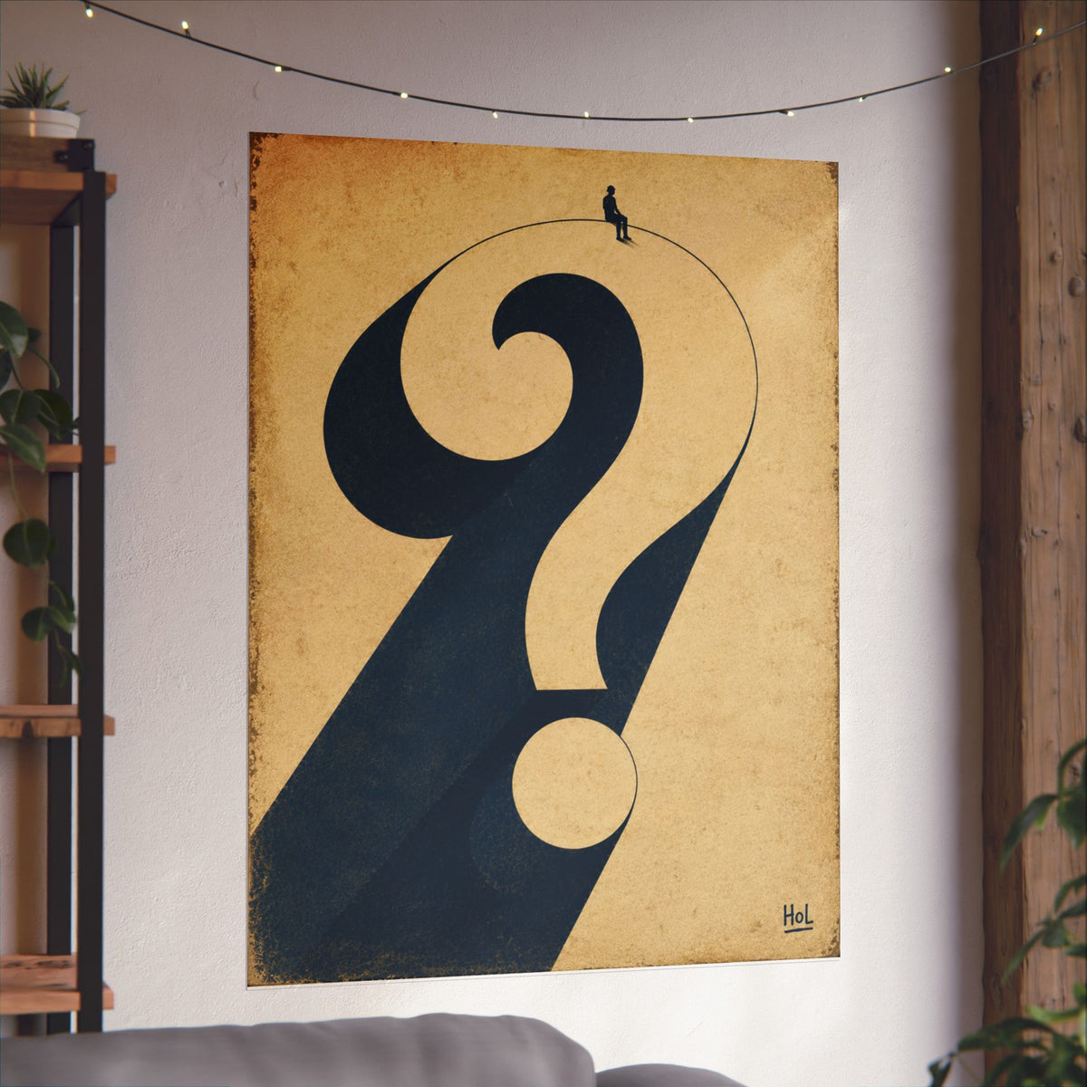 Question Mark Poster — Minimalist Surreal Matte Vertical Art Print