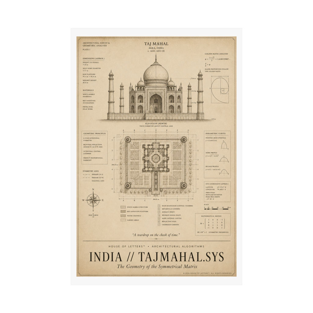 India // TajMahal.Sys Architectural Blueprint Print — The Architectural Algorithms Series (Edition 6 of 7)