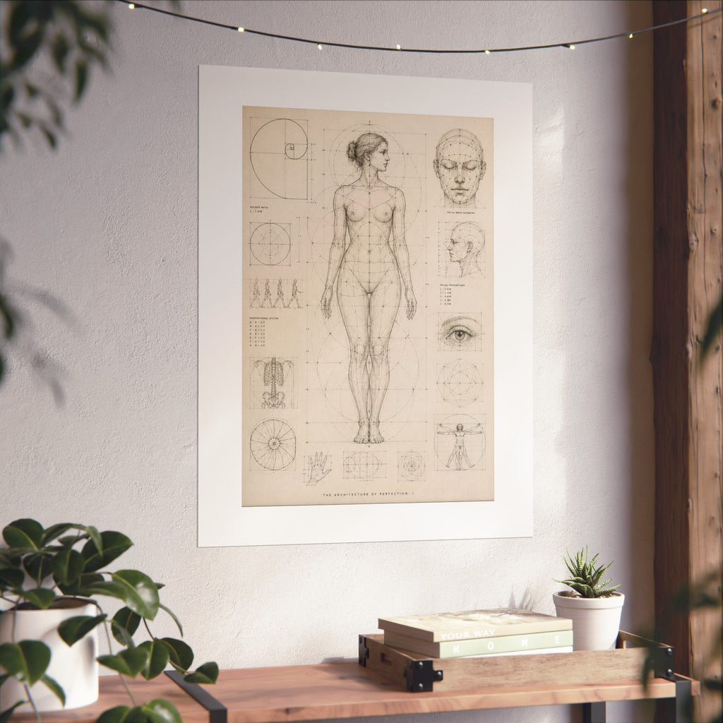 Anatomical Study Matte Poster — Vintage Human Proportions Print