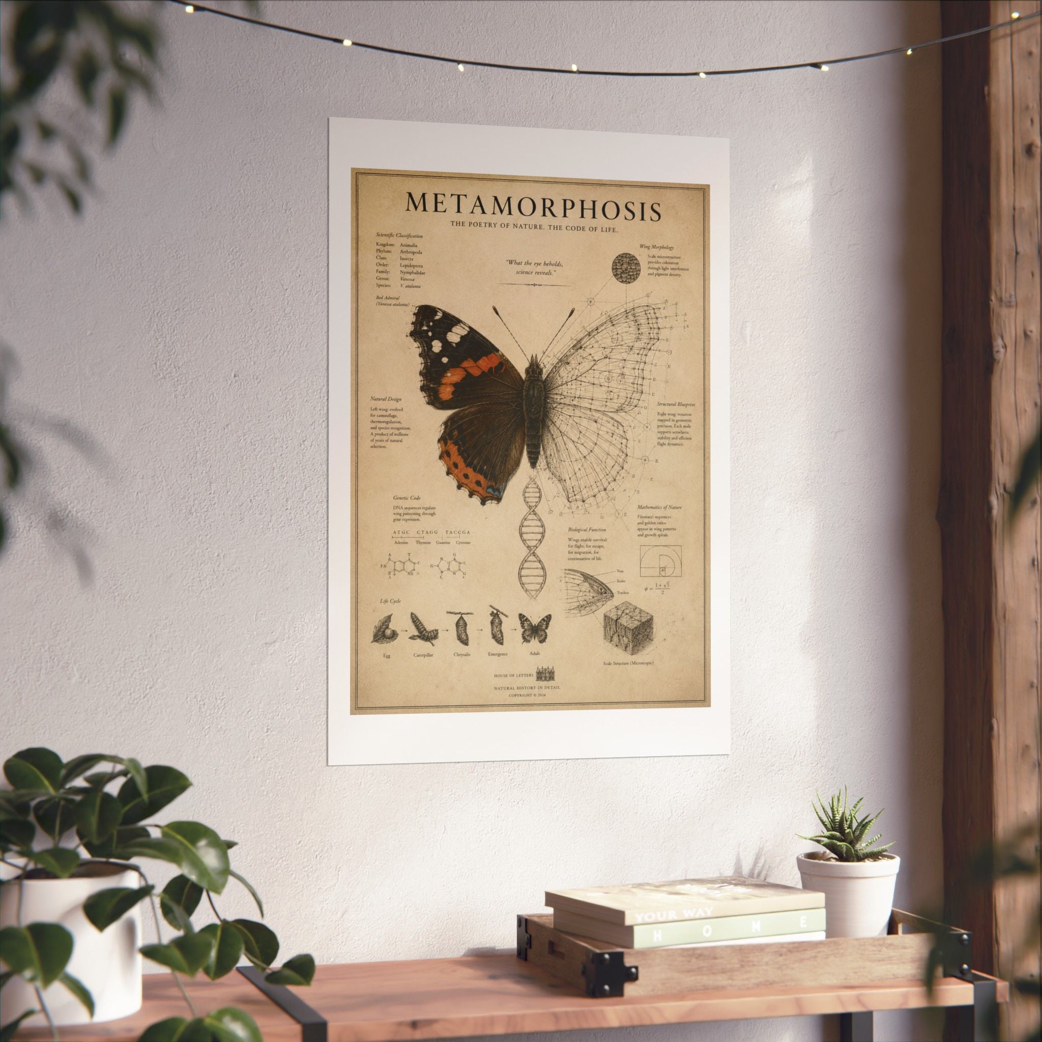 The Anatomy of Metamorphosis" Premium Art Print - The Poetry of Nature Meets the Code of Life