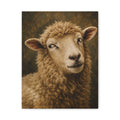 Playful Sheep Portrait Canvas Print — Rustic Farmhouse Wall Art