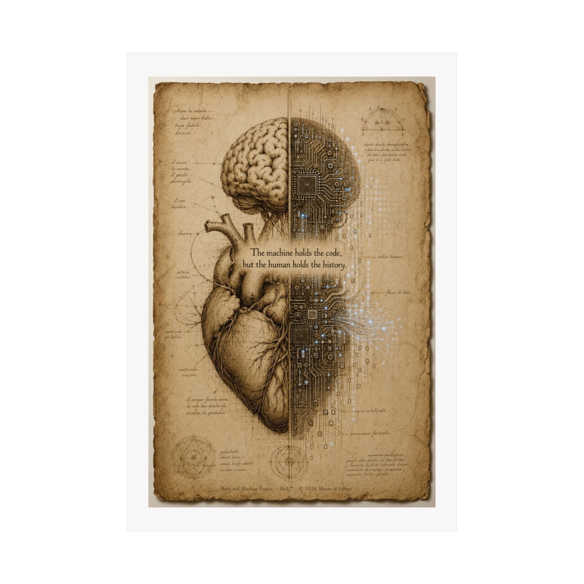 Renaissance AI Manifesto Poster — Vintage Da Vinci Sketch Wall Art