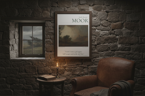Emily Brontë MOOR poster in moorland cottage